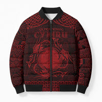 Personalized Brecknockshire Sir Frycheiniog Bomber Puffer Jacket Red Brecon Beacons Mountain Celtic-inspired - Wonder Print Shop