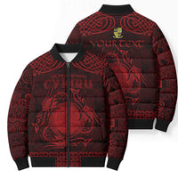 Personalized Brecknockshire Sir Frycheiniog Bomber Puffer Jacket Red Brecon Beacons Mountain Celtic-inspired - Wonder Print Shop