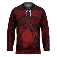 Personalized Brecknockshire Sir Frycheiniog Hockey Jersey Red Brecon Beacons Mountain Celtic-inspired - Wonder Print Shop