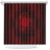 Personalized Brecknockshire Sir Frycheiniog Shower Curtain Red Brecon Beacons Mountain Celtic-inspired - Wonder Print Shop