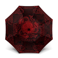 Personalized Brecknockshire Sir Frycheiniog Umbrella Red Brecon Beacons Mountain Celtic-inspired - Wonder Print Shop
