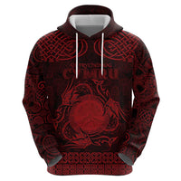 Personalized Brecknockshire Sir Frycheiniog Zip Hoodie Red Brecon Beacons Mountain Celtic-inspired - Wonder Print Shop