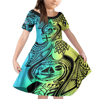 Malampa Fiji Day Family Matching Mermaid Dress and Hawaiian Shirt Vanuatu Sand Drawing With Polynesian Pattern LT9 - Wonder Print Shop