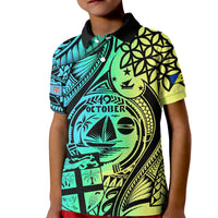 Malampa Fiji Day Kid Polo Shirt Vanuatu Sand Drawing With Polynesian Pattern - Wonder Print Shop