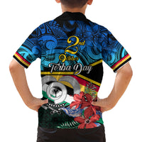 Torba Vanuatu Family Matching Off Shoulder Maxi Dress and Hawaiian Shirt Sand Drawing With Polynesian Pattern LT9 - Wonder Print Shop