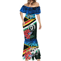Torba Vanuatu Mermaid Dress Sand Drawing With Polynesian Pattern - Wonder Print Shop
