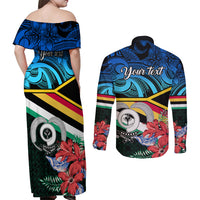 Personalised Torba Vanuatu Couples Matching Off Shoulder Maxi Dress and Long Sleeve Button Shirts Sand Drawing With Polynesian Pattern LT9 - Wonder Print Shop