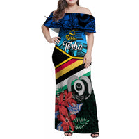 Personalised Torba Vanuatu Family Matching Off Shoulder Maxi Dress and Hawaiian Shirt Sand Drawing With Polynesian Pattern LT9 - Wonder Print Shop