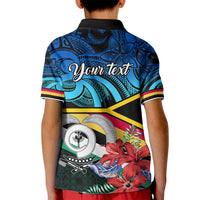 Personalised Torba Vanuatu Kid Polo Shirt Sand Drawing With Polynesian Pattern - Wonder Print Shop