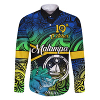 Malampa Day Family Matching Long Sleeve Bodycon Dress and Hawaiian Shirt Vanuatu Flowers with Malampa Emblem Tribal Pattern LT9 - Wonder Print Shop