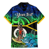 Personalised Malampa Day Family Matching Mermaid Dress and Hawaiian Shirt Vanuatu Flowers with Malampa Emblem Tribal Pattern LT9 - Wonder Print Shop