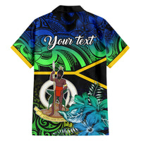 Personalised Malampa Day Hawaiian Shirt Vanuatu Flowers with Malampa Emblem Tribal Pattern - Wonder Print Shop