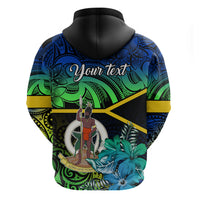 Personalised Malampa Day Hoodie Vanuatu Flowers with Malampa Emblem Tribal Pattern - Wonder Print Shop