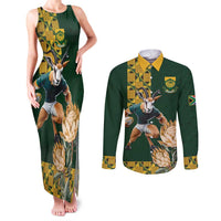 South Africa Rugby History World Champions Couples Matching Tank Maxi Dress and Long Sleeve Button Shirt Springboks Make History LT9 - Wonder Print Shop