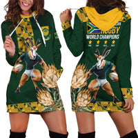 South Africa Rugby History World Champions Hoodie Dress Springboks Make History - Wonder Print Shop
