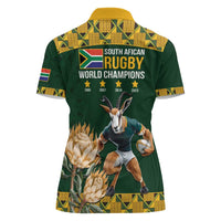 South Africa Rugby History World Champions Women Polo Shirt Springboks Make History - Wonder Print Shop