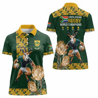 South Africa Rugby History World Champions Women Polo Shirt Springboks Make History - Wonder Print Shop