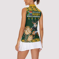 South Africa Rugby History World Champions Women Sleeveless Polo Shirt Springboks Make History - Wonder Print Shop