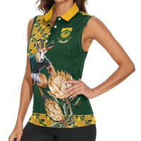 South Africa Rugby History World Champions Women Sleeveless Polo Shirt Springboks Make History - Wonder Print Shop