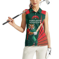 Bangladesh Cricket Custom Women Sleeveless Polo Shirt The Tigers Mascot with Sporty Style - Wonder Print Shop