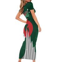 Bangladesh 16 December Victory Day Short Sleeve Bodycon Dress Jatiyo Sriti Shoudho with Sun - Wonder Print Shop