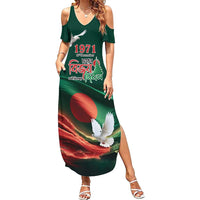Bangladesh Victory Day Personalized Family Matching Summer Maxi Dress and Hawaiian Shirt Since 1971 with Flag Art - Wonder Print Shop