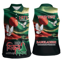 Bangladesh Victory Day Personalized Women Sleeveless Polo Shirt Since 1971 with Flag Art - Wonder Print Shop