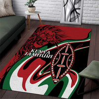 Happy Jamhuri Day Kenya Area Rug Kenyan Lion and Maasai Shield LT9 - Wonder Print Shop
