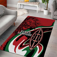 Happy Jamhuri Day Kenya Area Rug Kenyan Lion and Maasai Shield LT9 - Wonder Print Shop
