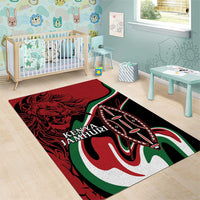 Happy Jamhuri Day Kenya Area Rug Kenyan Lion and Maasai Shield LT9 - Wonder Print Shop