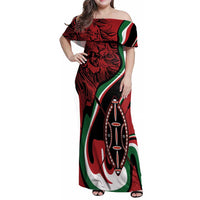 Happy Jamhuri Day Kenya Family Matching Off Shoulder Maxi Dress and Hawaiian Shirt Kenyan Lion and Maasai Shield LT9 - Wonder Print Shop
