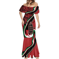 Happy Jamhuri Day Kenya Mermaid Dress Kenyan Lion and Maasai Shield - Wonder Print Shop
