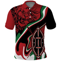 Happy Jamhuri Day Kenya Polo Shirt Kenyan Lion and Maasai Shield - Wonder Print Shop