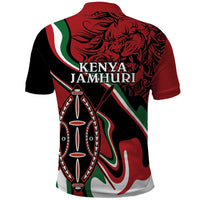 Happy Jamhuri Day Kenya Polo Shirt Kenyan Lion and Maasai Shield - Wonder Print Shop