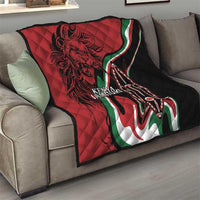 Happy Jamhuri Day Kenya Quilt Kenyan Lion and Maasai Shield - Wonder Print Shop