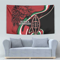 Happy Jamhuri Day Kenya Tapestry Kenyan Lion and Maasai Shield - Wonder Print Shop