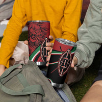 Happy Jamhuri Day Kenya Tumbler Cup Kenyan Lion and Maasai Shield - Wonder Print Shop