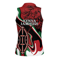 Happy Jamhuri Day Kenya Women Sleeveless Polo Shirt Kenyan Lion and Maasai Shield - Wonder Print Shop
