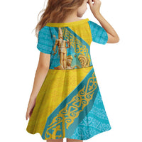 Issyk Mystery Kazakhstan Golden Man Family Matching Off Shoulder Maxi Dress and Hawaiian Shirt LT9 - Wonder Print Shop