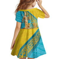 Issyk Mystery Kazakhstan Golden Man Family Matching Off Shoulder Short Dress and Hawaiian Shirt LT9 - Wonder Print Shop