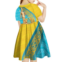 Issyk Mystery Kazakhstan Golden Man Kid Short Sleeve Dress - Wonder Print Shop