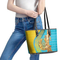 Issyk Mystery Kazakhstan Golden Man Leather Tote Bag - Wonder Print Shop