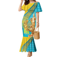 Issyk Mystery Kazakhstan Golden Man Mermaid Dress - Wonder Print Shop