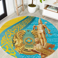 Issyk Mystery Kazakhstan Golden Man Round Carpet