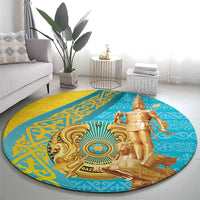Issyk Mystery Kazakhstan Golden Man Round Carpet
