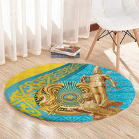 Issyk Mystery Kazakhstan Golden Man Round Carpet
