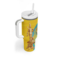 Issyk Mystery Kazakhstan Golden Man Tumbler With Handle - Wonder Print Shop
