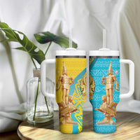 Issyk Mystery Kazakhstan Golden Man Tumbler With Handle - Wonder Print Shop