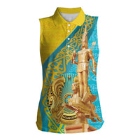 Issyk Mystery Kazakhstan Golden Man Women Sleeveless Polo Shirt - Wonder Print Shop