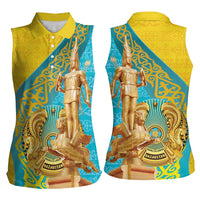 Issyk Mystery Kazakhstan Golden Man Women Sleeveless Polo Shirt - Wonder Print Shop
